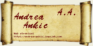 Andrea Ankić vizit kartica